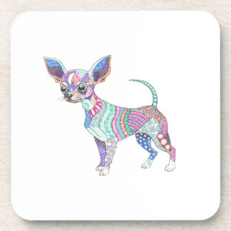 Vibrant Chihuahua Hard Plastic coaster Getränkeuntersetzer