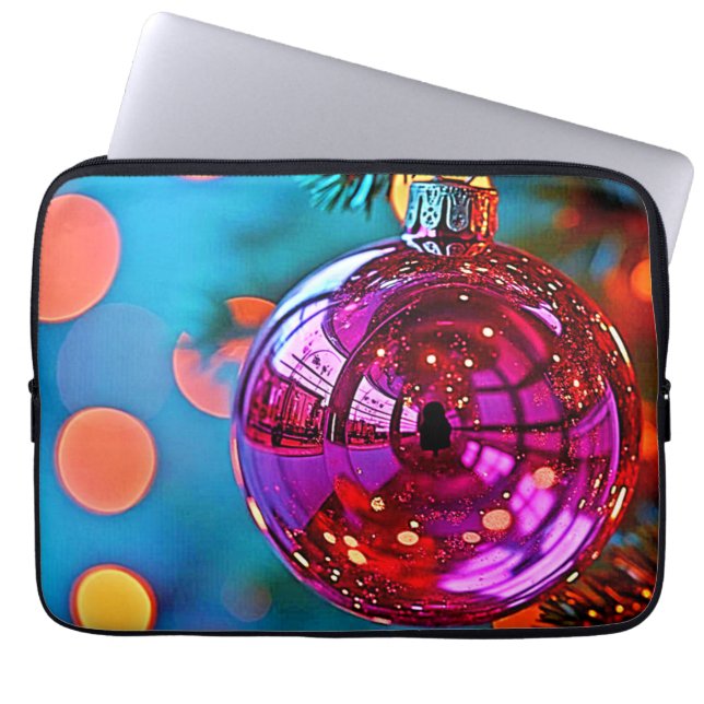 Vibrant Christmas Ornament Sparkle Design Laptopschutzhülle (Vorderseite)
