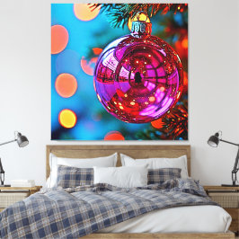 Vibrant Christmas Ornament Sparkle Design Leinwanddruck