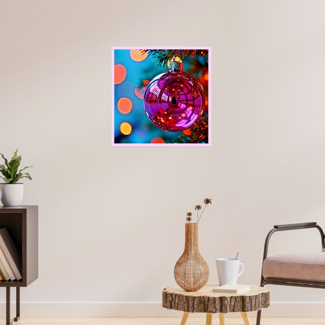Vibrant Christmas Ornament Sparkle Design Poster (Wohnzimmer 3)