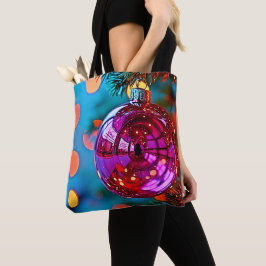 Vibrant Christmas Ornament Sparkle Design Tasche