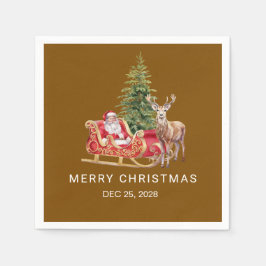 Vibrant Christmas Tree Decor Party Napkin Serviette