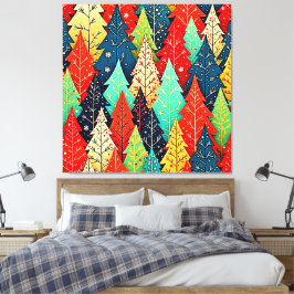 Vibrant Christmas Tree Pattern Art Leinwanddruck
