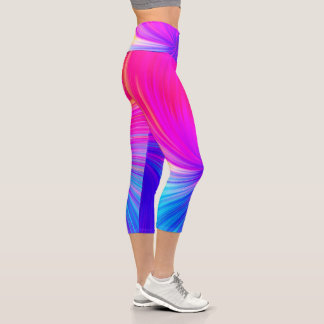 Vibrant Color Aesthetic Pattern Capri Leggings