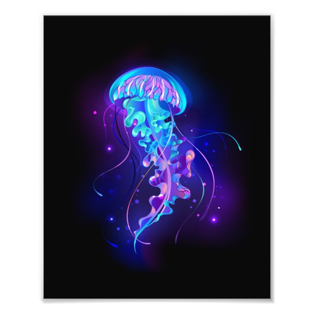 Vibrant Color Glowing Jellyfish Fotodruck (Vorne)