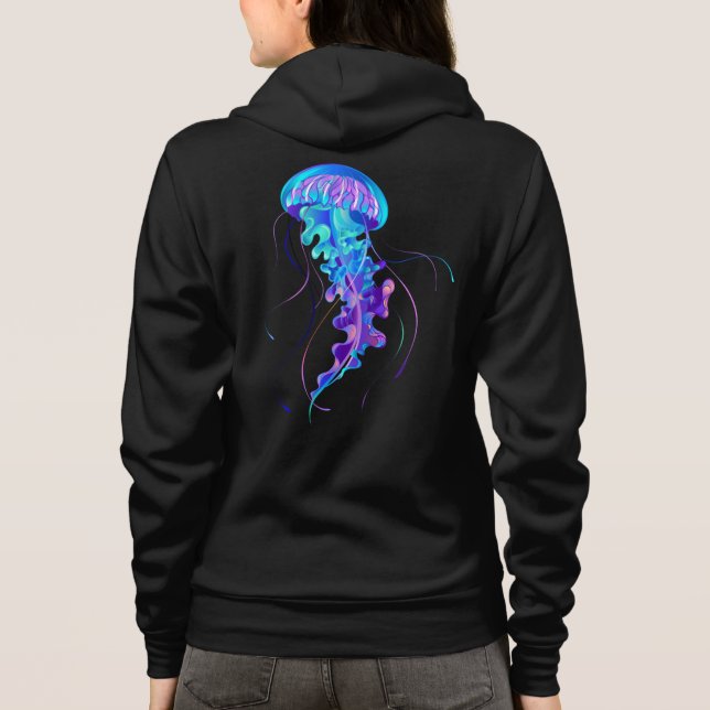 Vibrant Color Glowing Jellyfish Hoodie (Rückseite)