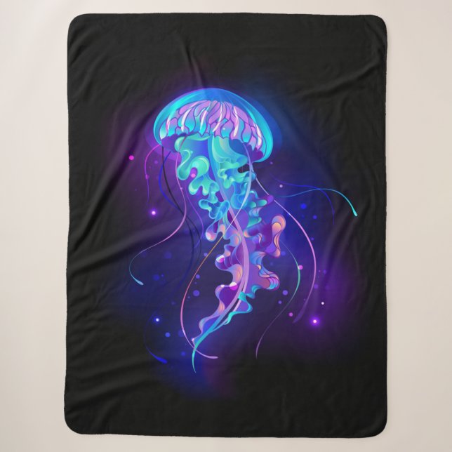 Vibrant Color Glowing Jellyfish Sherpadecke (Vorderseite)