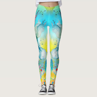 Vibrant Color Splash Graphic Leggings
