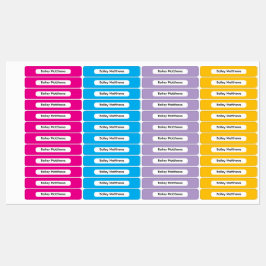 Vibrant Colors Kid Name Rectangle Name Sticker