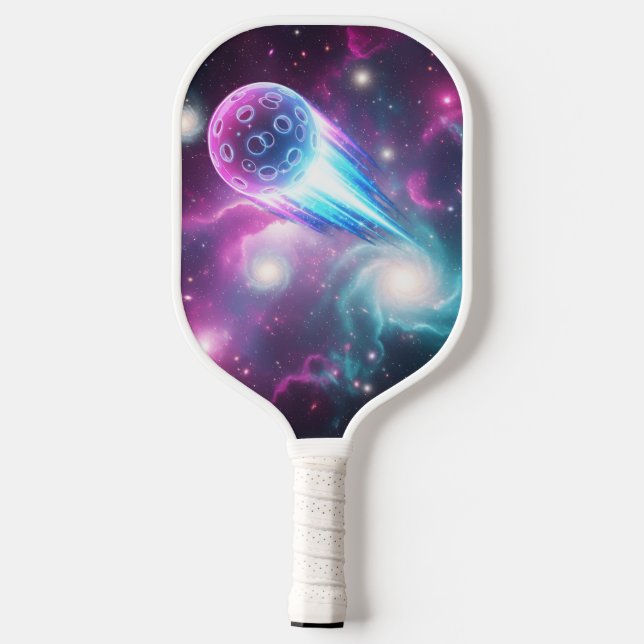 Vibrant Cosmic Galaxy Nebula Glowing  Pickleball Schläger (Rückseite)