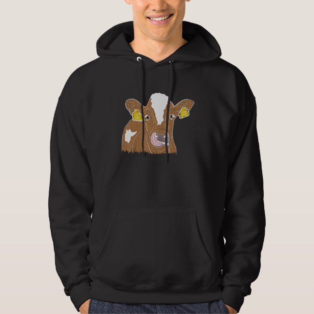 Vibrant Cow Illustration Hoodie (Vorderseite)