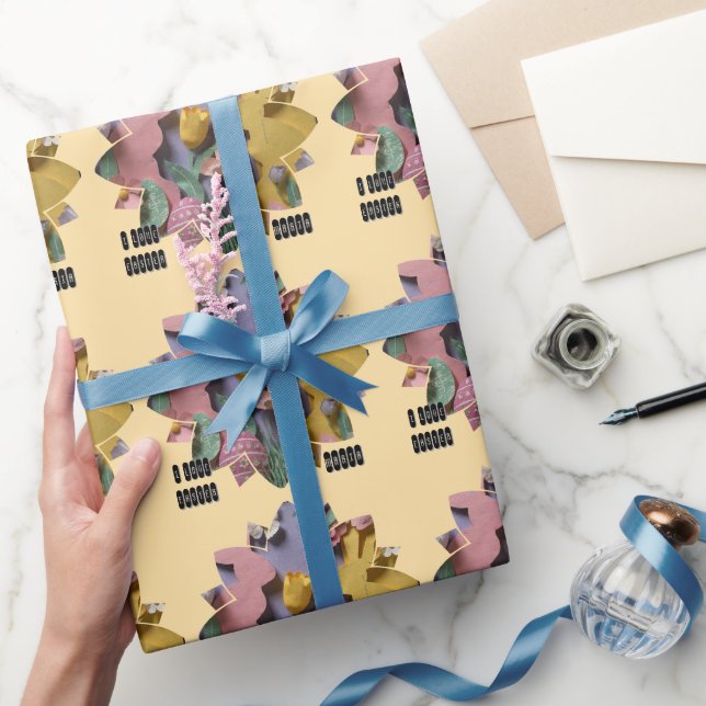 Vibrant Cut Bunny & Easter Eggs  Wrapping Paper Geschenkpapier (Schenken)