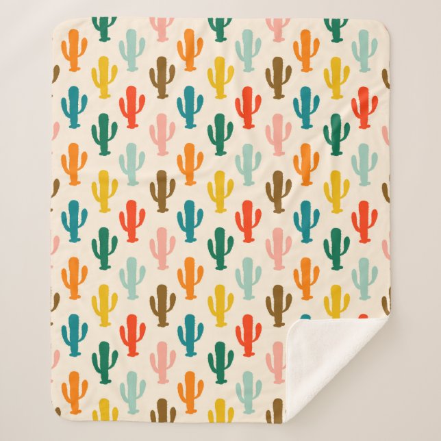 Vibrant Desert Botanical Throw Blanket  Sherpadecke (Vorderseite)