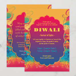 Vibrant Diwali Harmon Einladung
