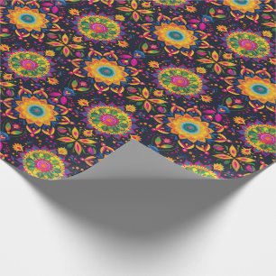 Vibrant Diwali Petal Prism Geschenkpapier