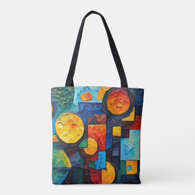 Vibrant Dreams Geometry – Bold Modern Abstract Art Tasche (Rückseite)