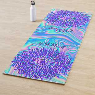 VIBRANT ELEGANT KUSTOMIZEDBEACH VIBE GLASS MANDALA YOGAMATTE