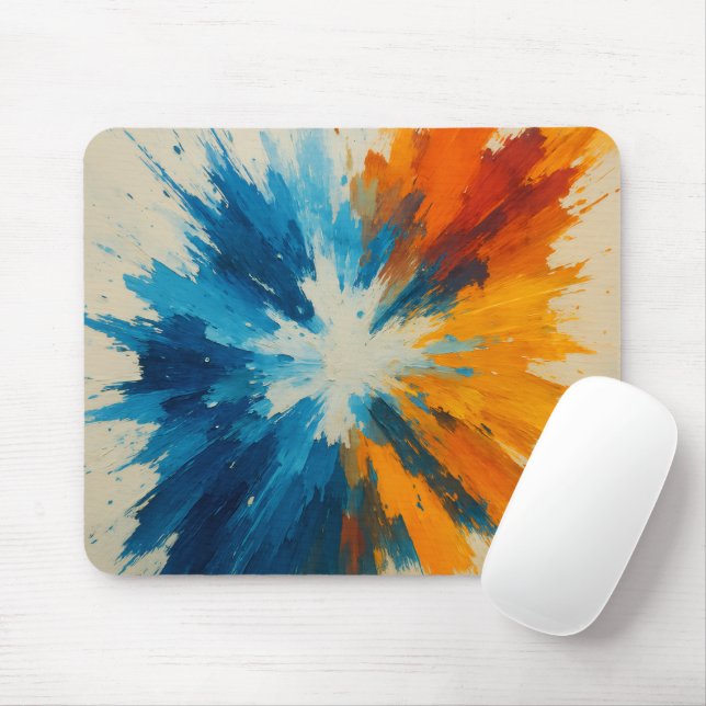 Vibrant Explosion – Abstract Expressionist Energy Mousepad (Mit Mouse)