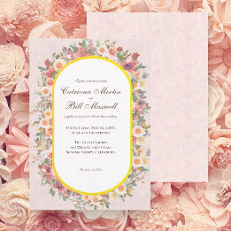Vibrant Faire-part de mariage cadre or Arc Floral