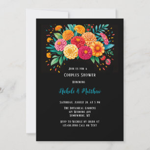 Vibrant Fiesta Wedding Bouquet Couples Dusche Einladung