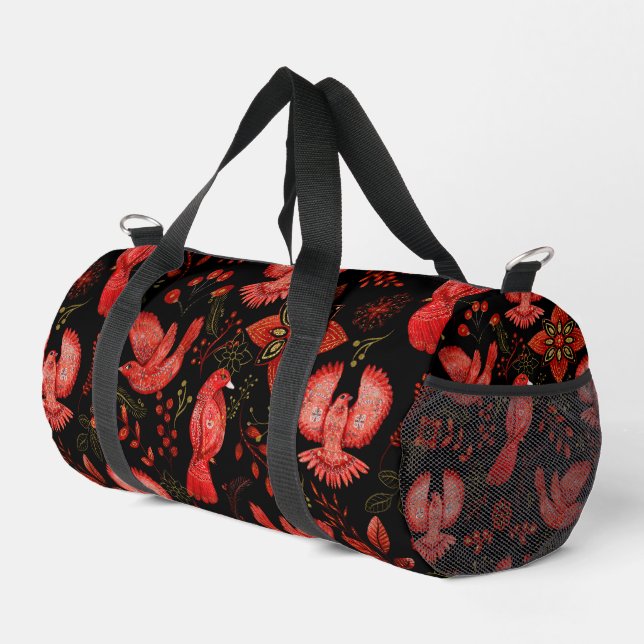  Vibrant floral and leafy pattern designs Duffle Bag (Rechte Ecke)