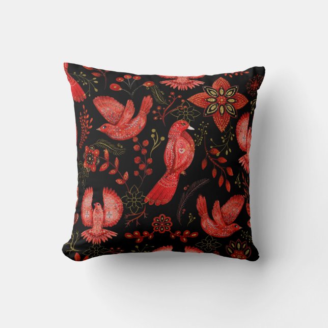  Vibrant floral and leafy pattern designs Kissen (Vorderseite)