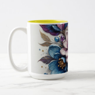 Vibrant Floral Artwork Zweifarbige Tasse