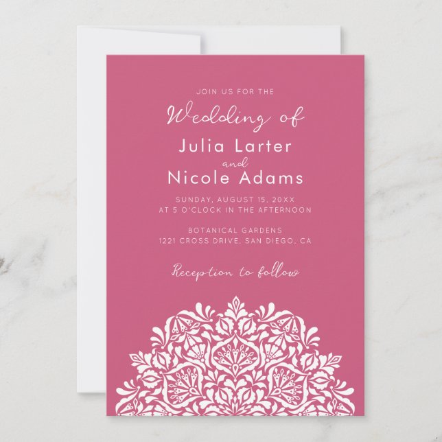Vibrant Floral Fragrance Delight Mandala Wedding Einladung (Vorderseite)