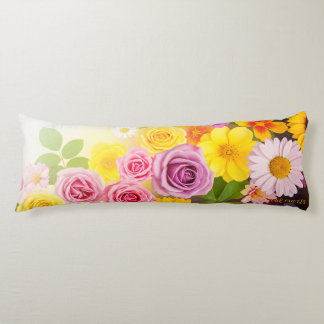 Vibrant Floral Gradient Art – Pink Yellow Purple Seitenschläferkissen