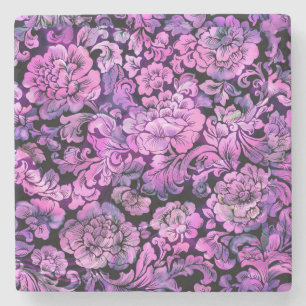 VIBRANT FLORAL PATTERN Stone Untersetzer