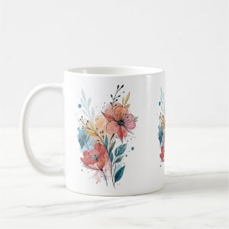 Vibrant Floral Watercolor Design Kaffeetasse