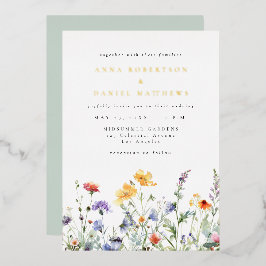 Vibrant Floral Wedding Foil Invitation Folieneinladung