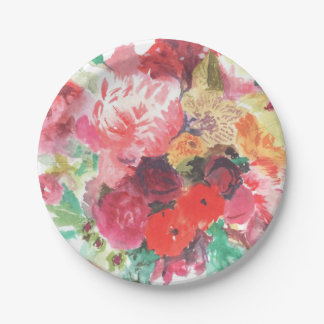Vibrant Flower Bouquet Paper Plate Pappteller