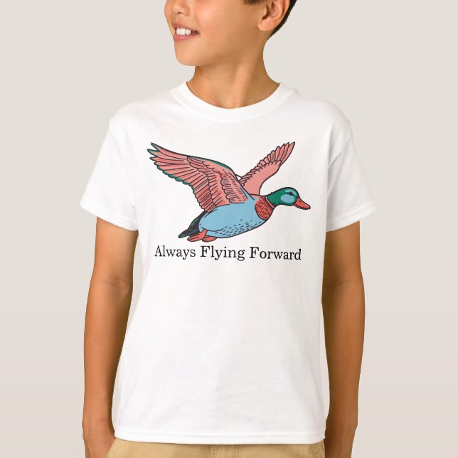 Vibrant Flying Duck Illustration T-Shirt (Vorderseite)