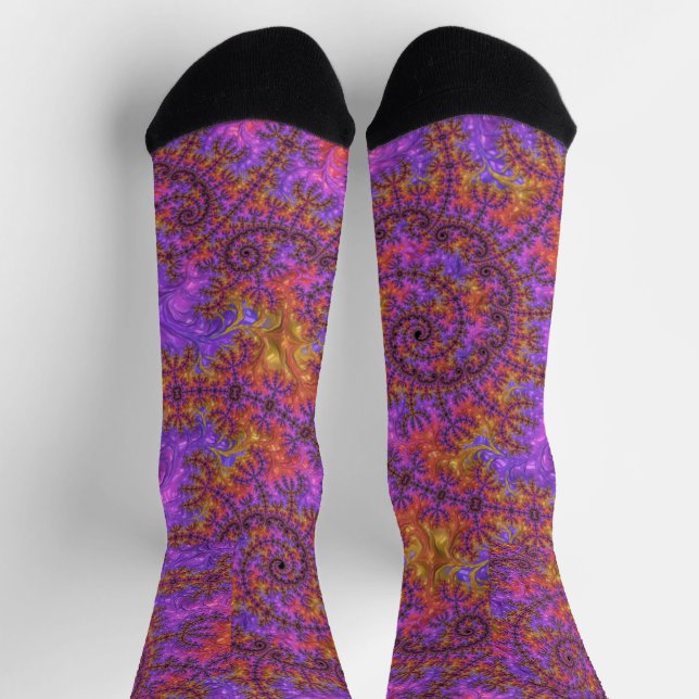 Vibrant Fractal Socks Socken (Oben)