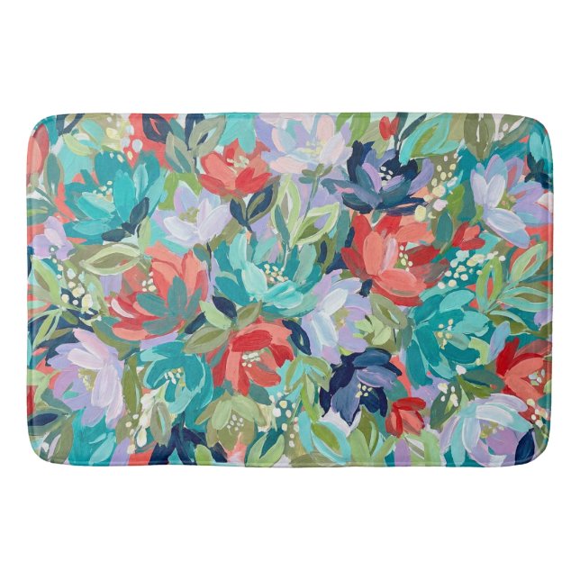 Vibrant Garden Symphony Badematte (Vorderseite)