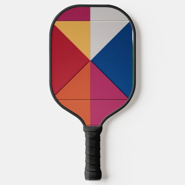 Vibrant Geometric Color-Block Pickleball Paddle (Vorderseite)