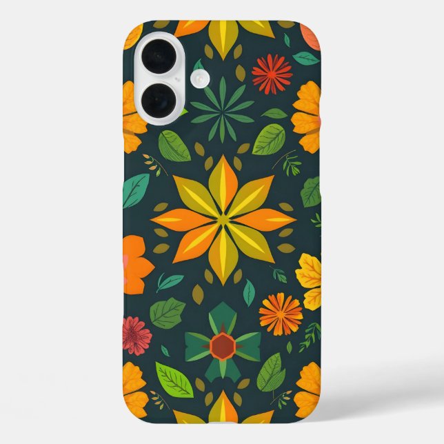 Vibrant Geometric iPhone16 Case - farbenfrohe Samp (Rückseite)