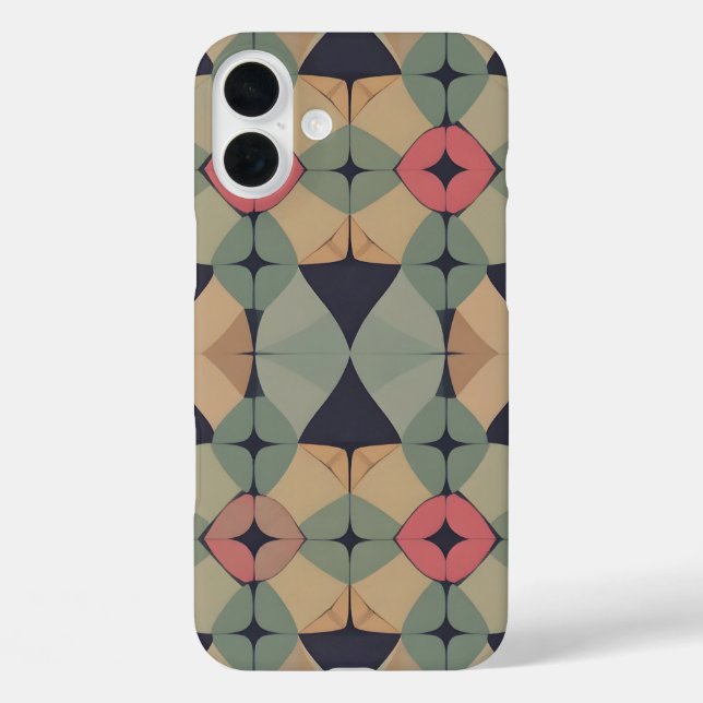 Vibrant Geometric iPhone16 Case - farbenfrohe Zuha (Rückseite)