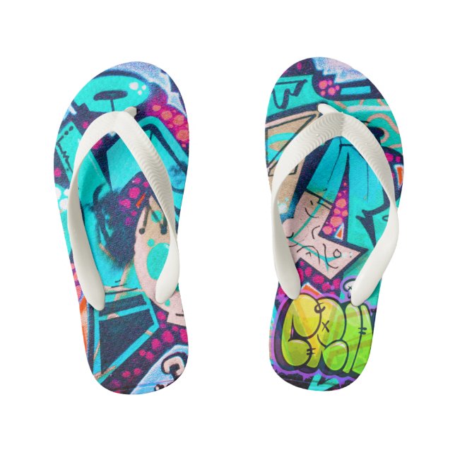 Vibrant Geometric Pattern Summer Flip Flops (Fußbett)