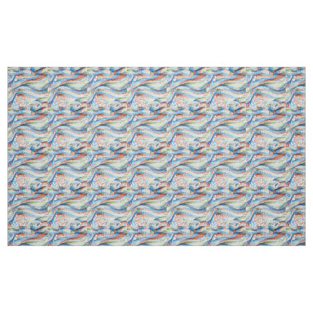 Vibrant Geometric Wave Mosaic Stoff (Fat Quarter (45,7 x 55,9 cm))