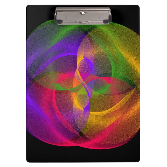 Vibrant Glossy Finish Geometric Clipboard Klemmbrett (Vorderseite)