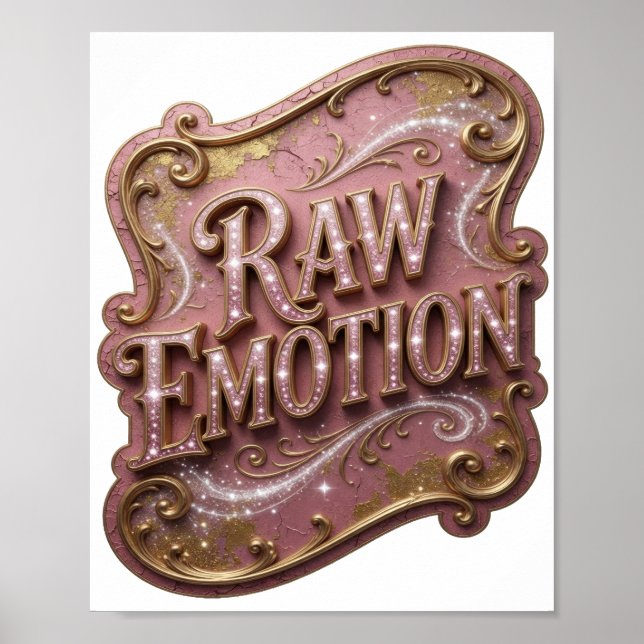 Vibrant Gold RAW EMOTION Grafikdesign Poster (Vorne)