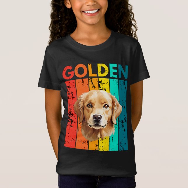 Vibrant Golden Retriever Retro Design T-Shirt (Vorderseite)