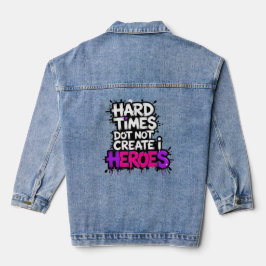 Vibrant Gradient Typographical Create Heroes Jeansjacke
