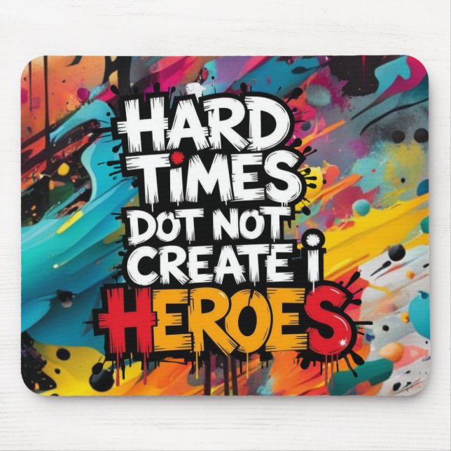 Vibrant Gradient Typographical Create Heroes  Mousepad (Vorne)