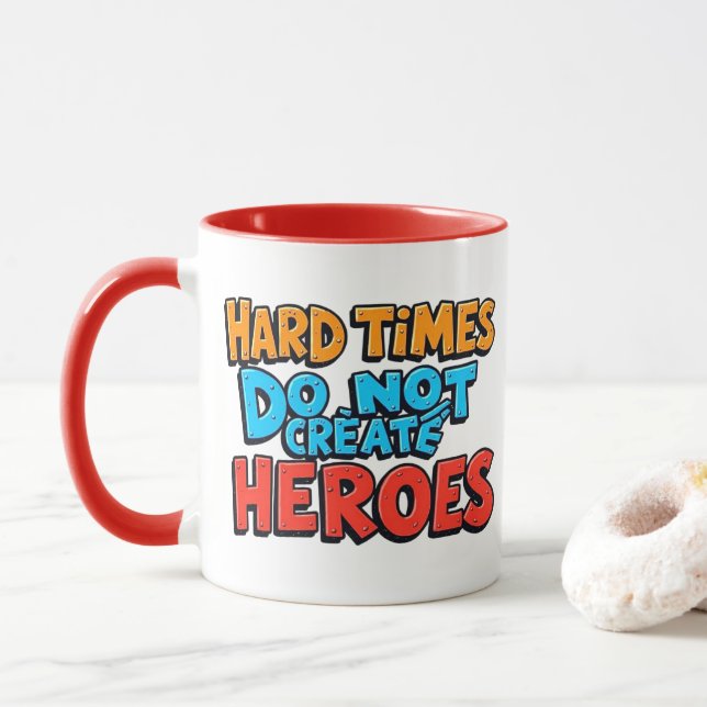 Vibrant Gradient Typographical Create Heroes  Tasse (Mit Donut)
