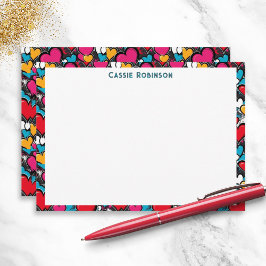 Vibrant Graffiti Hearts Colorful Personalized Mitteilungskarte