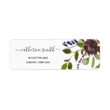 VIBRANT GREEN FLORAL FOLIAGE WATERCOLOR ADRESSE