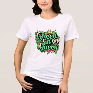 Vibrant Green Sin Queen HandGezeichnet Typografie Tri-Blend Shirt